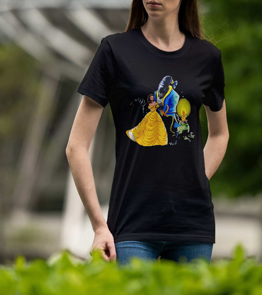 Belle Beauty And The Xenomorph Alien Monster Dance Candelabra T-Shirt