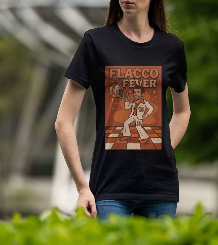 Flacco Fever Cleveland Browns 15 Football Retro Disco T-Shirt