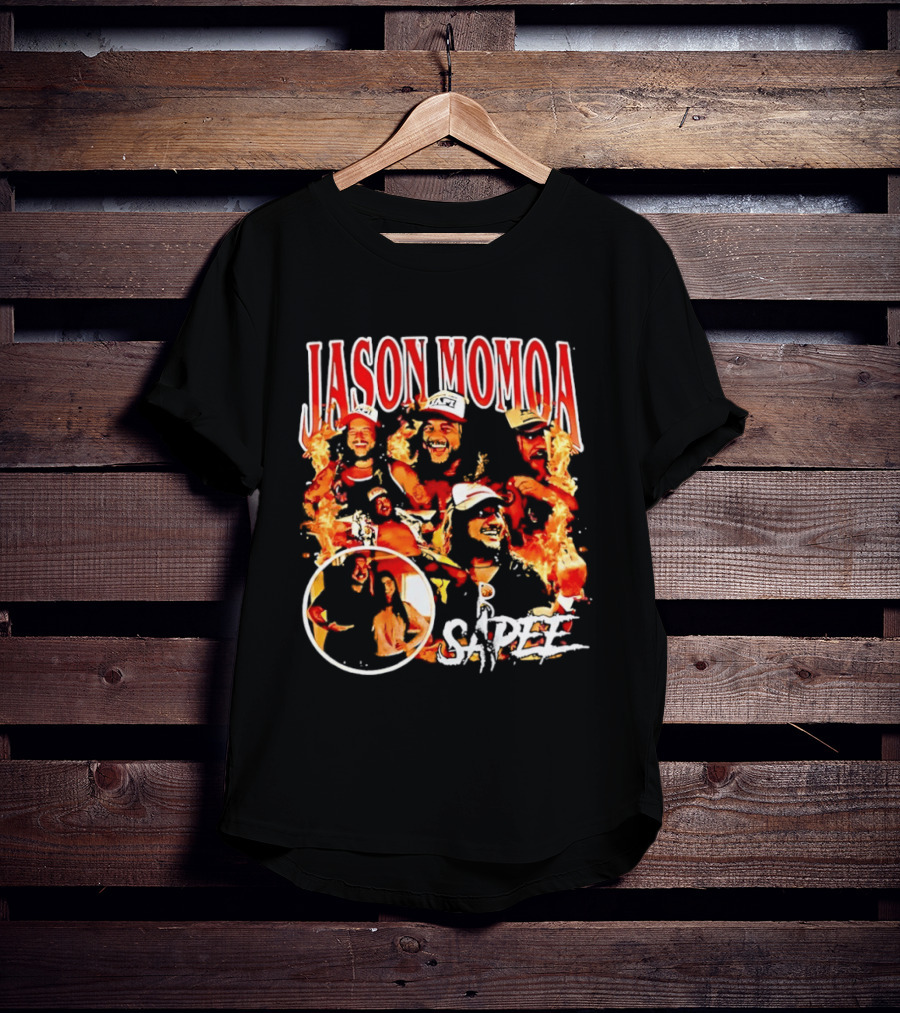 Jason Momoa Sapee Blazing Fire Faces T-Shirt