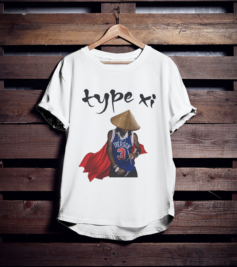 Allen Iverson 3 Jersey Type XI Conical Hat Red Cape T-Shirt
