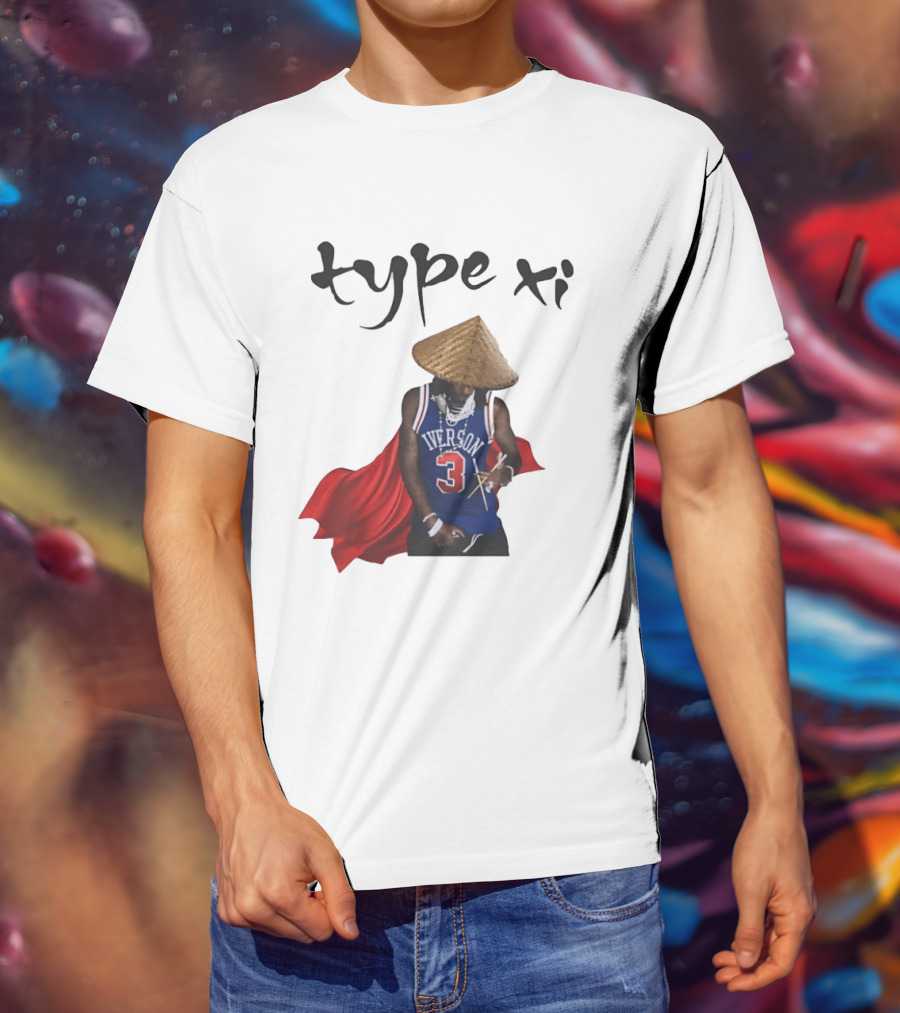 Allen Iverson 3 Jersey Type XI Conical Hat Red Cape T-Shirt