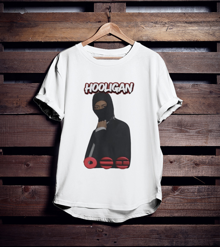 Hooligan Masked Style With BTS Concert Red Accents T-Shirt