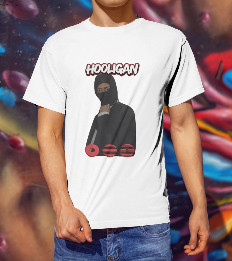 Hooligan Masked Style With BTS Concert Red Accents T-Shirt