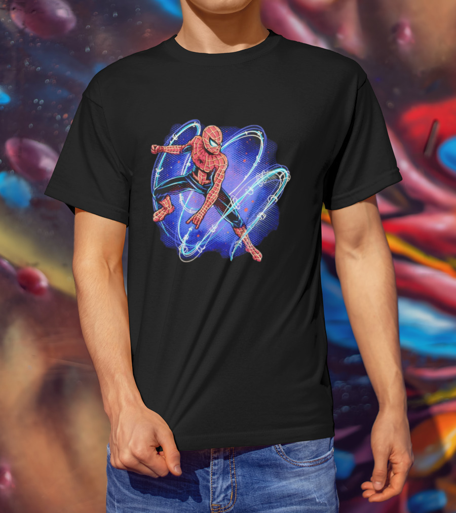 Spider Man Marvel Hero With Magnetic Field Lines And Maximum Spider Senses T-Shirt