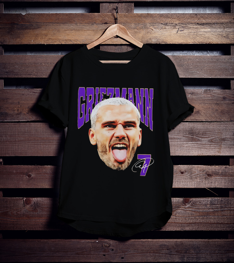 Antoine Griezmann Expression Purple Text Number 7 T-Shirt