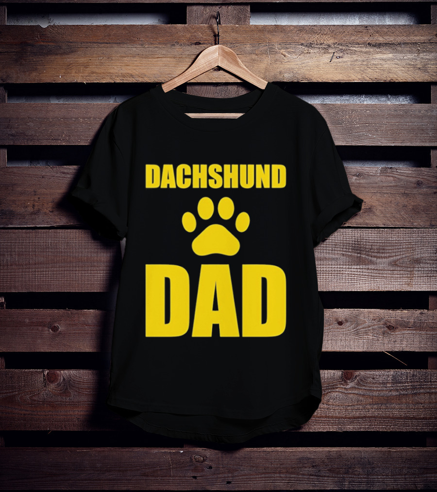 Dachshund Dad Wiener Dog Paw Print T-Shirt