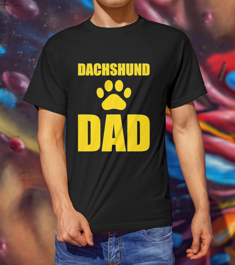 Dachshund Dad Wiener Dog Paw Print T-Shirt