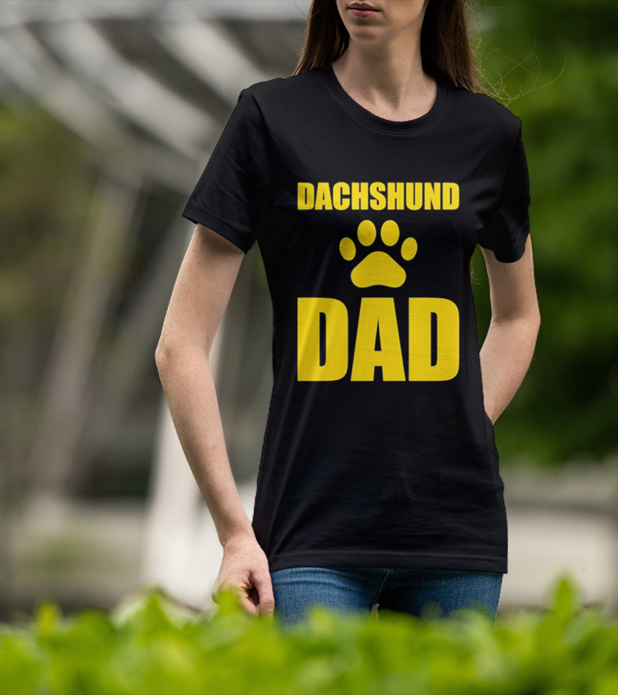 Dachshund Dad Wiener Dog Paw Print T-Shirt