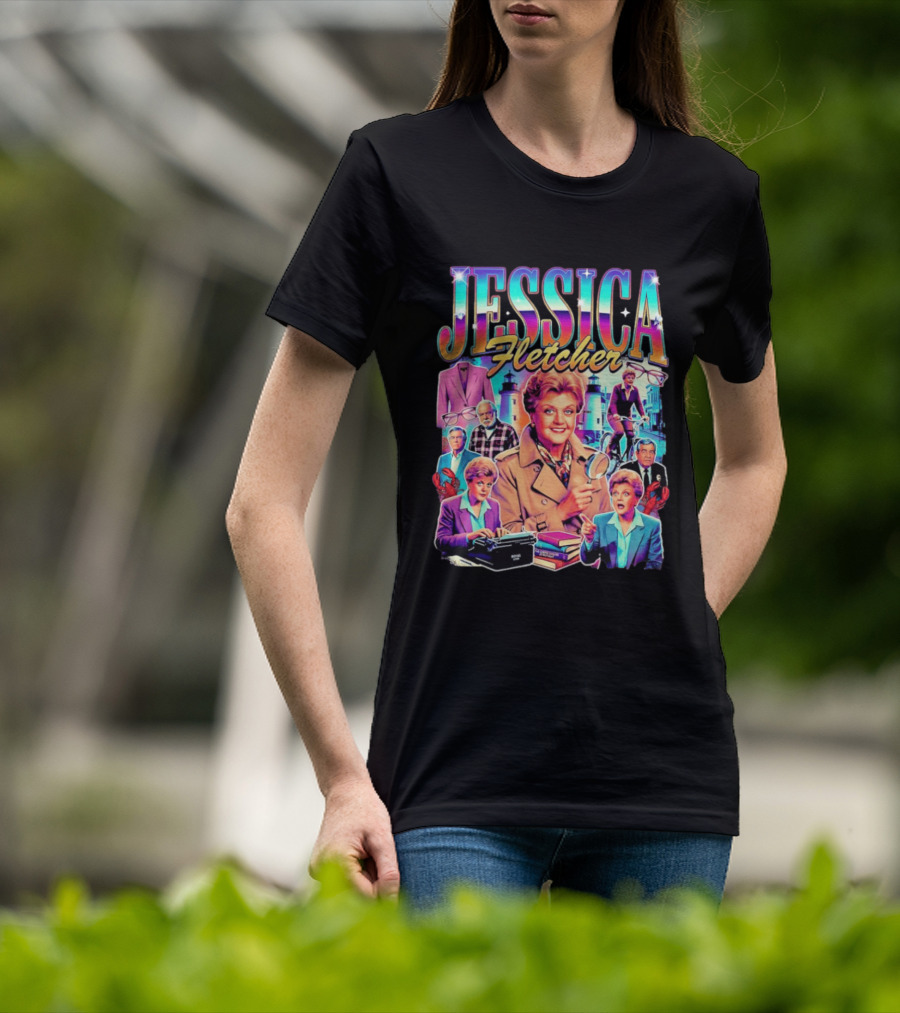 Jessica Fletcher Angela Lansbury Murder She Wrote Retro Collage T-Shirt