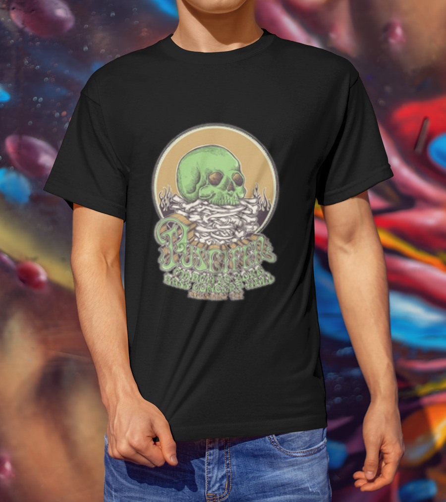 Puscifer March 24 2026 Austin TX Concert With Green Skull T-Shirt