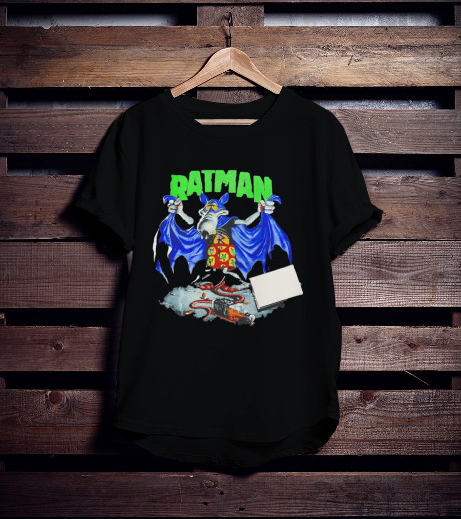 Ratman Comic Parody Superhero Character With Cape And Rats T-Shirt