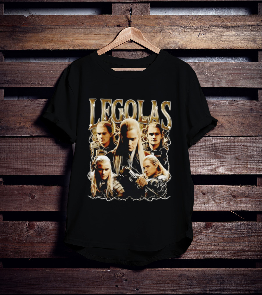 Legolas Character Collage From Lord Of The Rings T-Shirt
