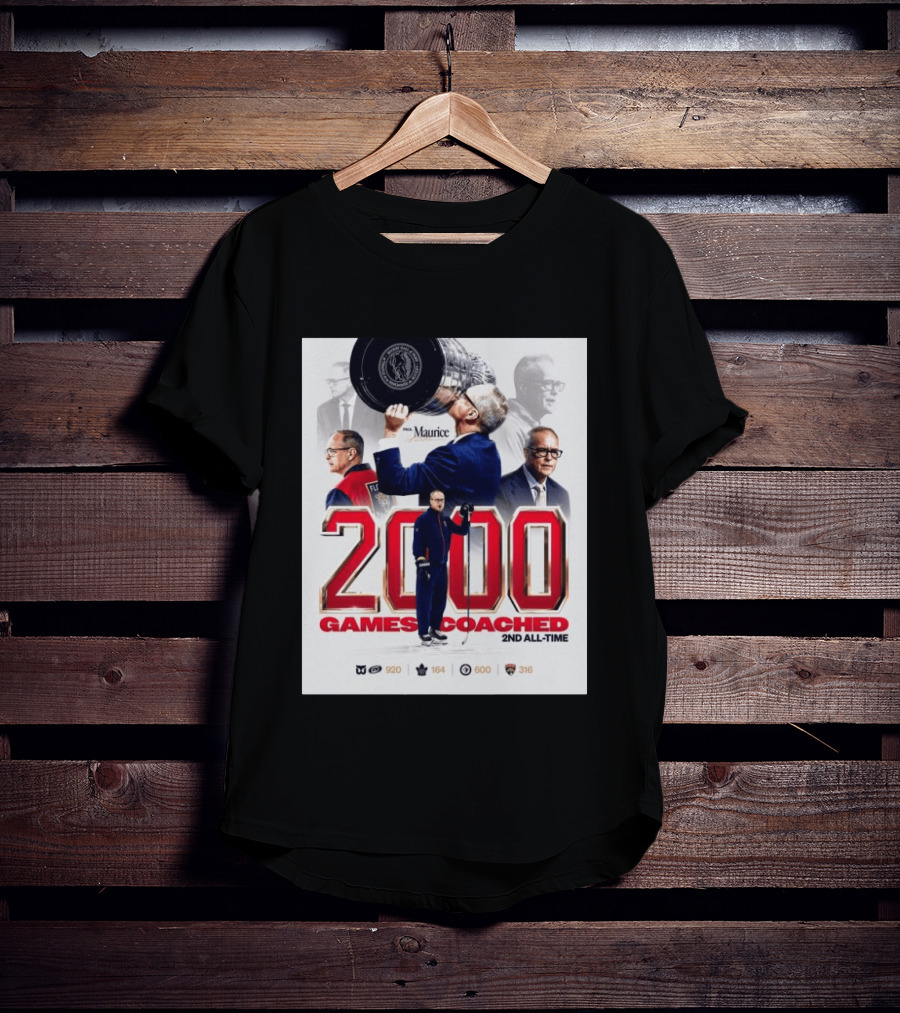 Paul Maurice NHL 2000 Games Coached 2nd All Time Vintage Hockey T-Shirt