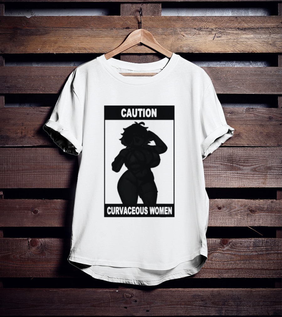 Caution Curvaceous Women 2026 Bold Silhouette Warning T-Shirt