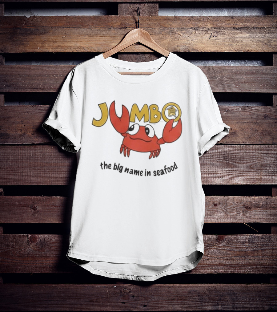 Jumbo The Big Name In Seafood Red Crab Cartoon T-Shirt