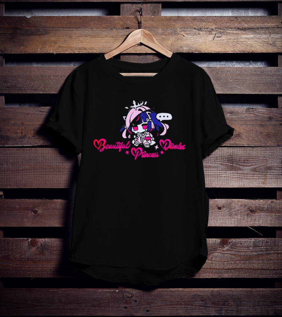Beautiful Princess Disorder Pink Anime Aesthetic Hearts And Stars T-Shirt