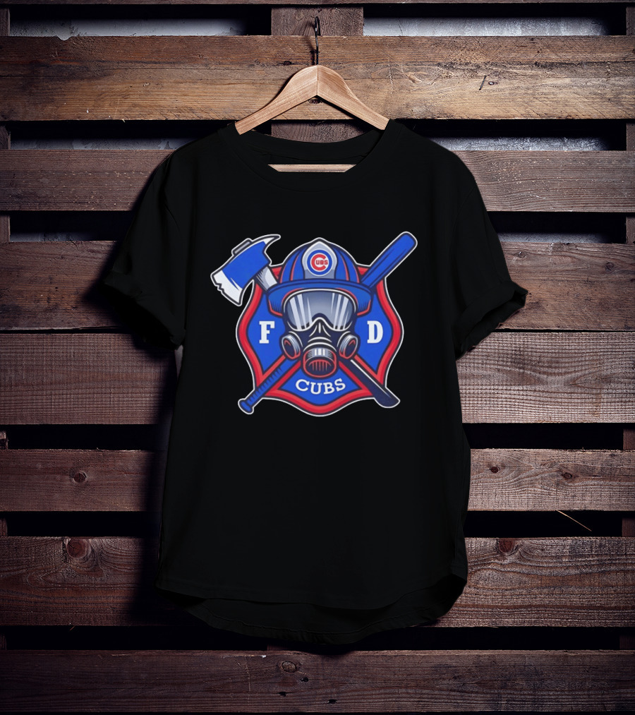 Chicago Cubs Fire Department FD Northside Baseball Axe And Mask T-Shirt