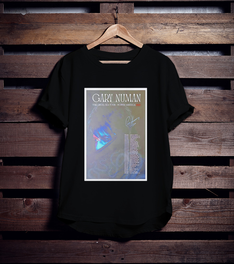 Gary Numan The Cruel Sea Tour North America 2026 Signed T-Shirt