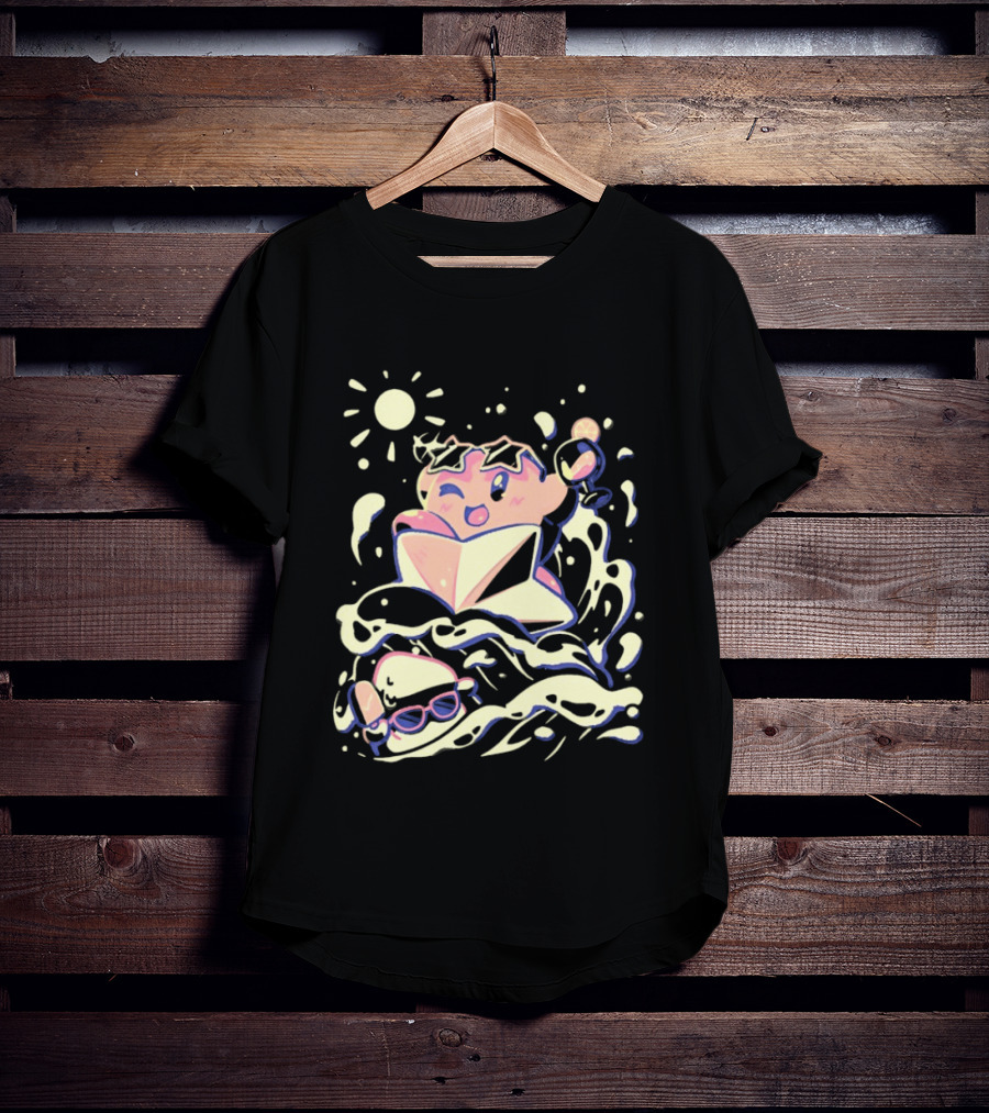 Kirby Ride The Wave Star Sunglasses And Surf Adventure T-Shirt