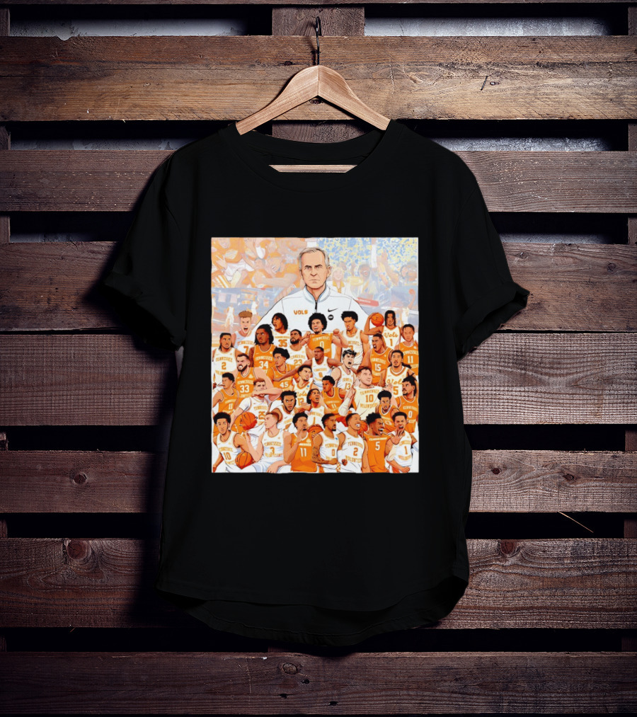 Tennessee Volunteers Basketball Team Illustration Coach Vols Players T-Shirt