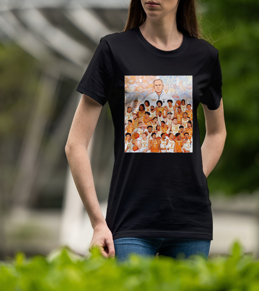 Tennessee Volunteers Basketball Team Illustration Coach Vols Players T-Shirt