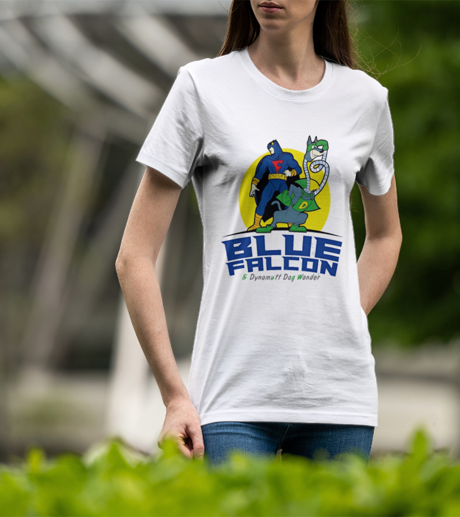 Blue Falcon Dynomutt Dog Wonder Hero Duo Oval T-Shirt