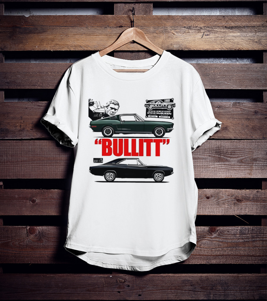 Bullitt 1968 Frank Bullitt Ford Mustang GT Green Highland Dodge Charger T-Shirt