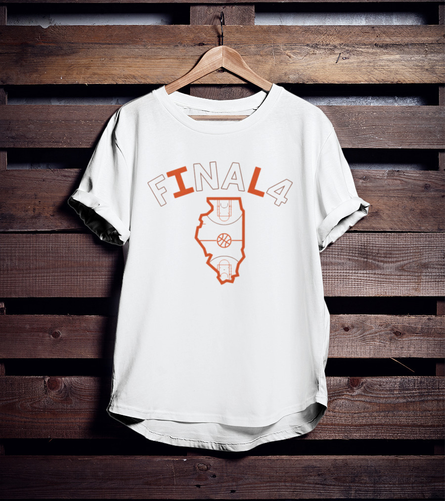 Illinois Final Four Basketball Map T-Shirt