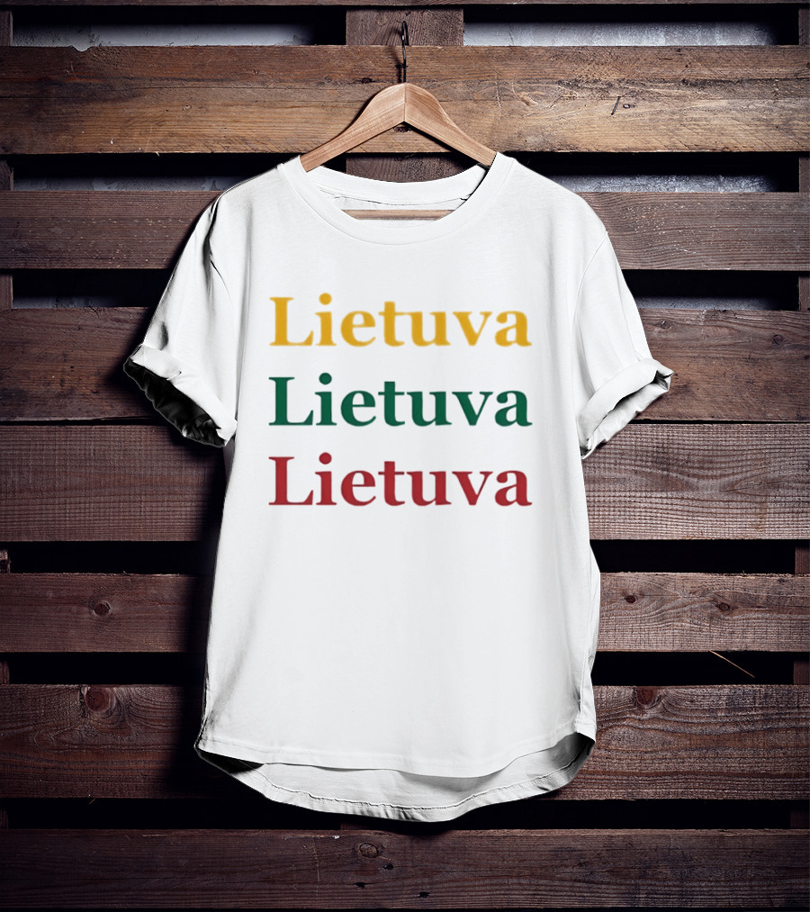 Lietuva Tricolor Text Bold Lithuania T-Shirt