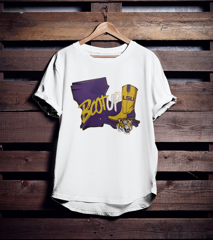 Welcome Home Coach Will Wade Boot Up LSU Tigers Louisiana Map And Boot With LSU Logo And Tiger Head T-Shirt