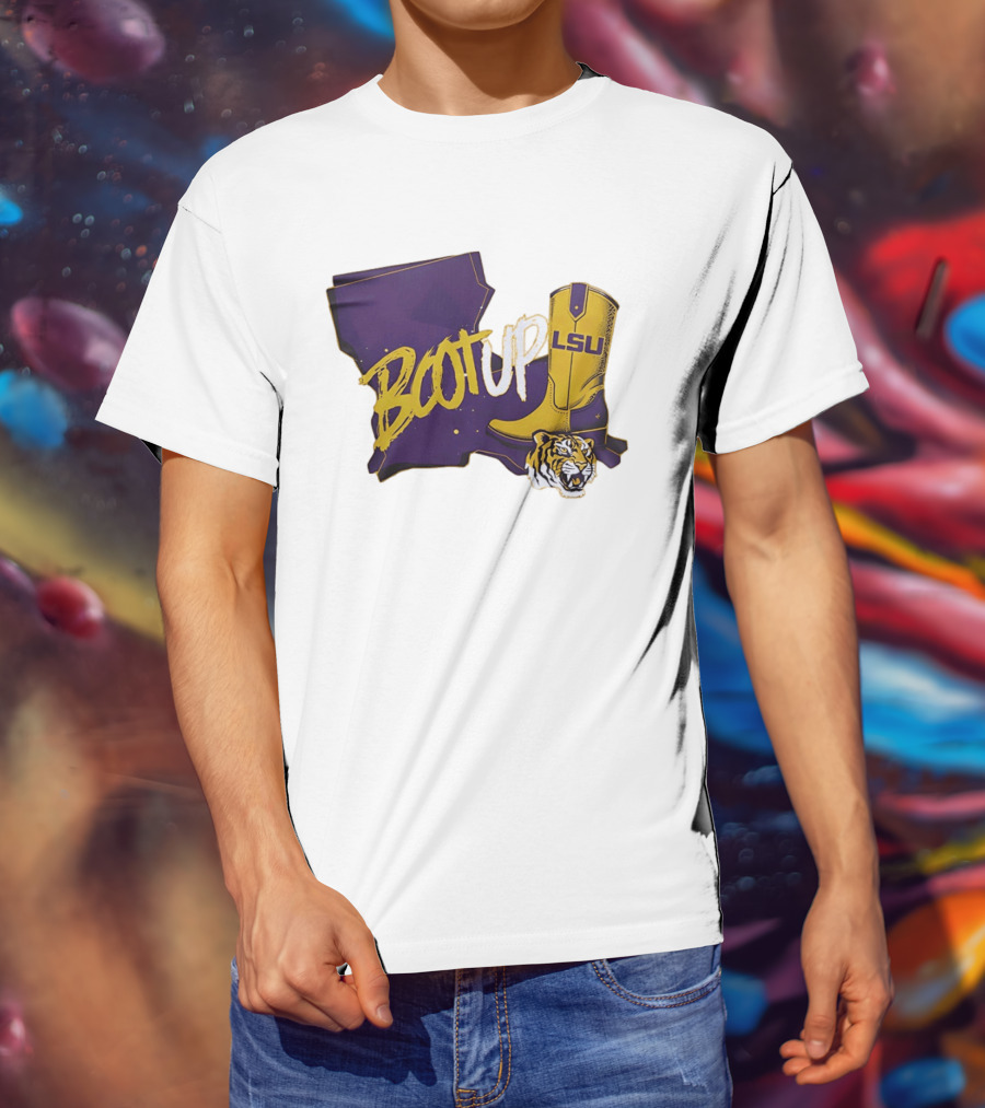 Welcome Home Coach Will Wade Boot Up LSU Tigers Louisiana Map And Boot With LSU Logo And Tiger Head T-Shirt
