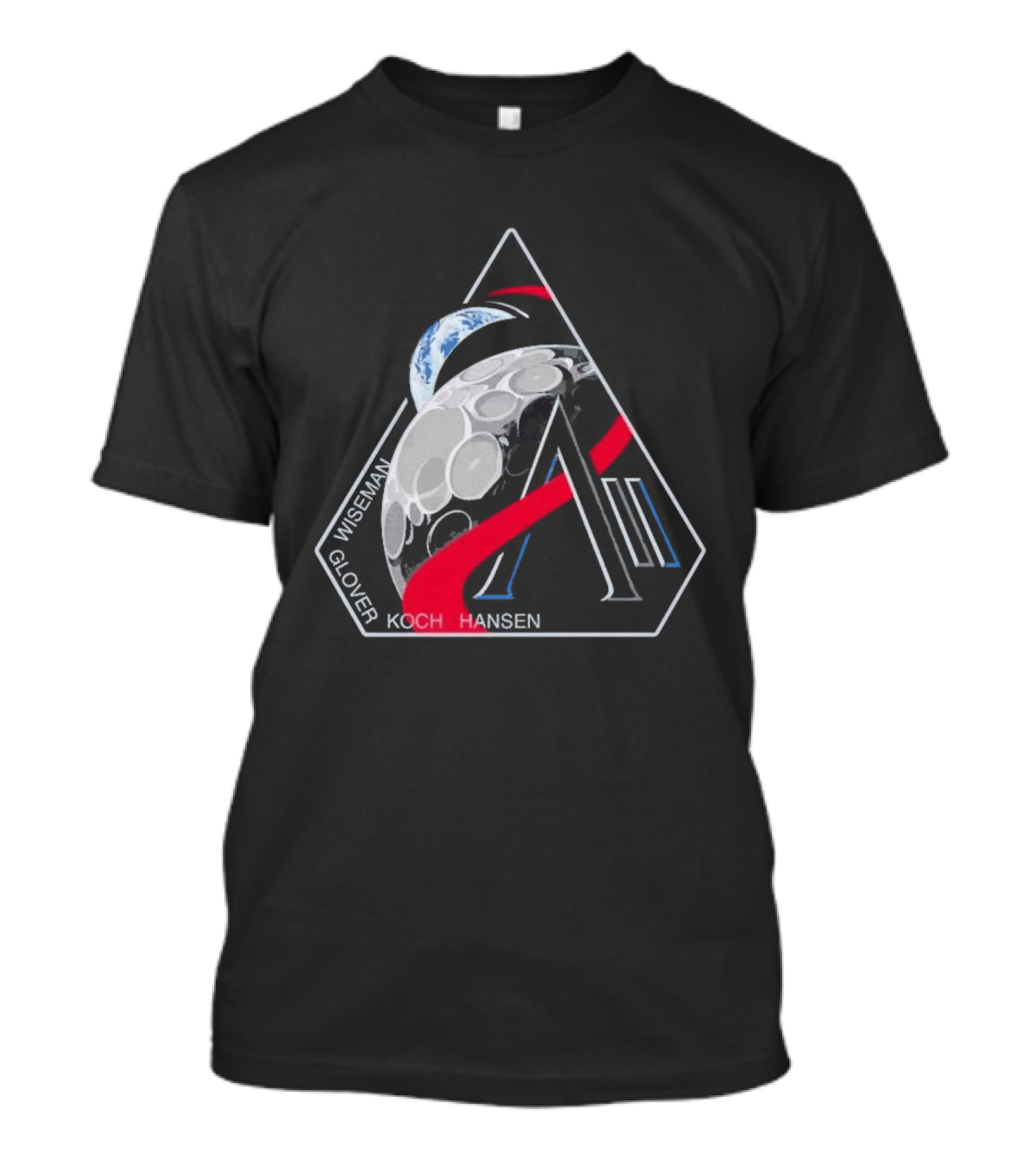 Artemis II Mission Wiseman Glover Koch Hansen Patch T-Shirt