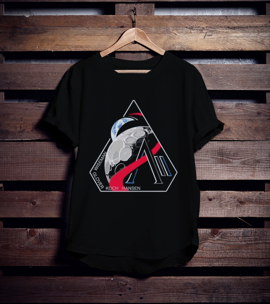Artemis II Mission Wiseman Glover Koch Hansen Patch T-Shirt