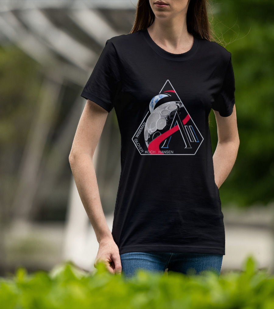 Artemis II Mission Wiseman Glover Koch Hansen Patch T-Shirt