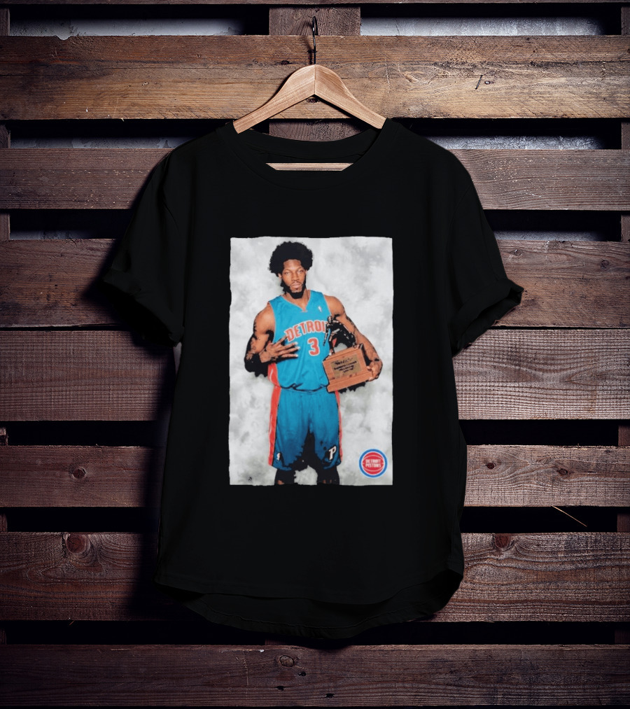 Ben Wallace Detroit Pistons Number 3 Defensive Player Of The Year MVP Recognition T-Shirt