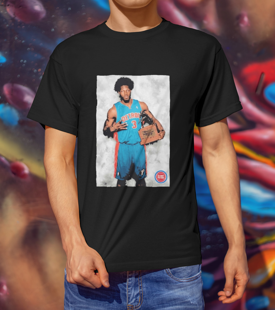 Ben Wallace Detroit Pistons Number 3 Defensive Player Of The Year MVP Recognition T-Shirt