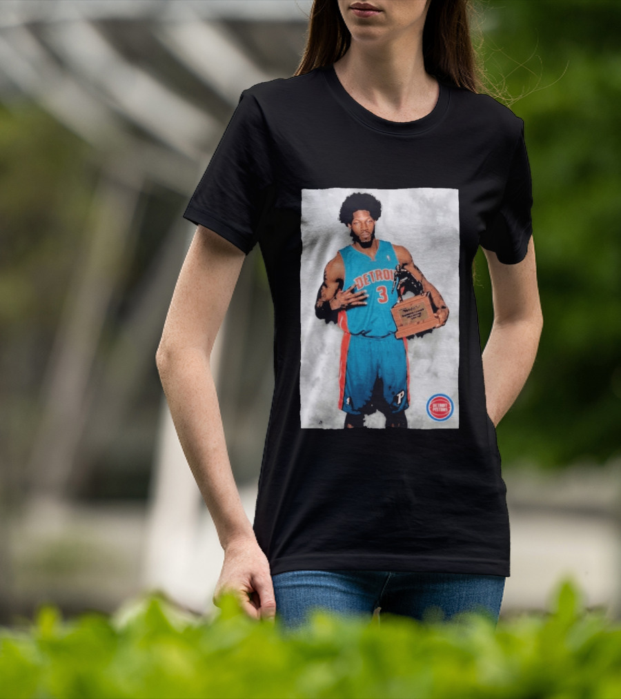 Ben Wallace Detroit Pistons Number 3 Defensive Player Of The Year MVP Recognition T-Shirt