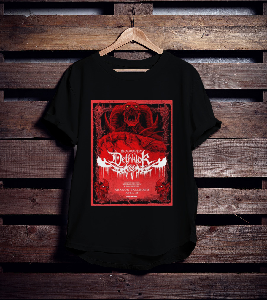 Metalocalypse Dethklok With Nekrogoblikon And Bongripper At Aragon Ballroom April 26 Live Nation T-Shirt