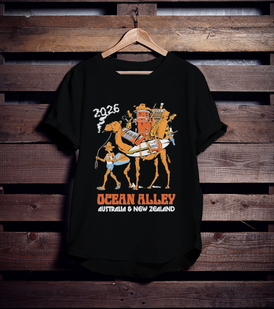 2026 Ocean Alley Australia New Zealand Camel Tour T-Shirt