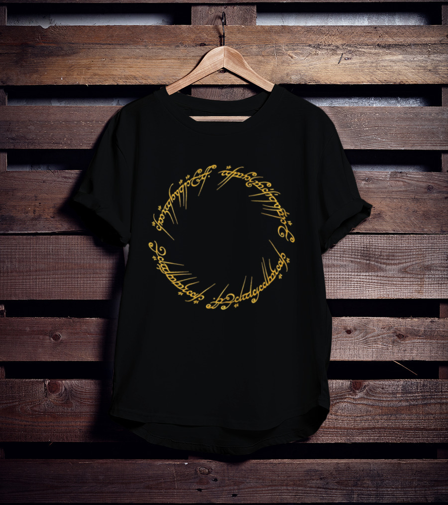 Elvish Script Ring Inscription One Ring To Rule Them All T-Shirt
