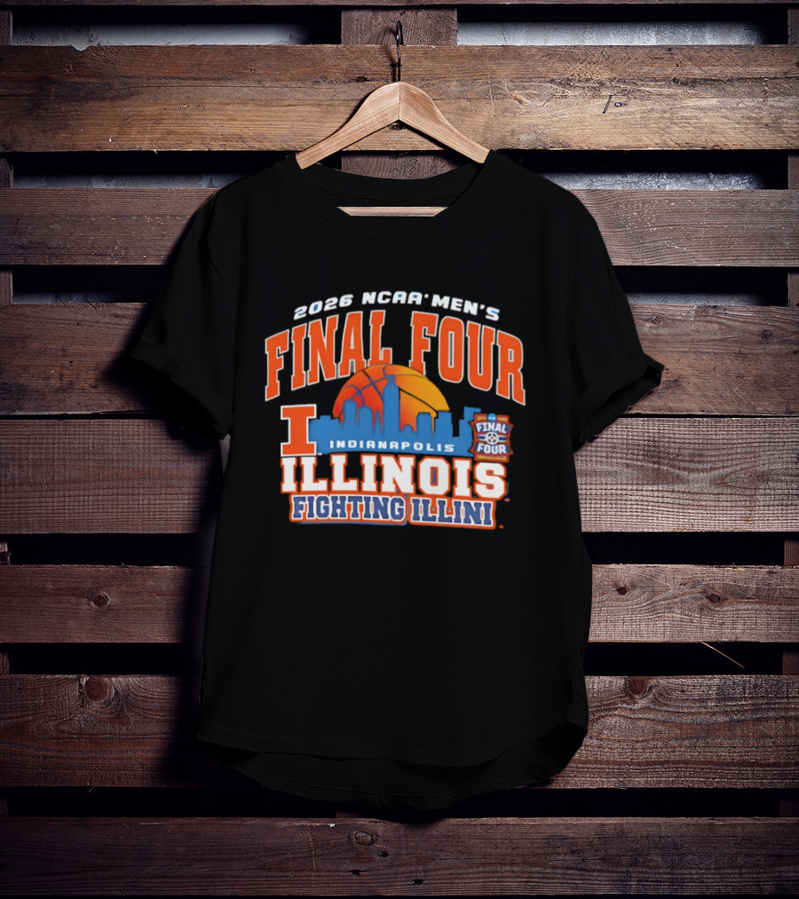 2026 NCAA Men's Final Four Indianapolis Illinois Fighting Illini Basketball Skyline T-Shirt