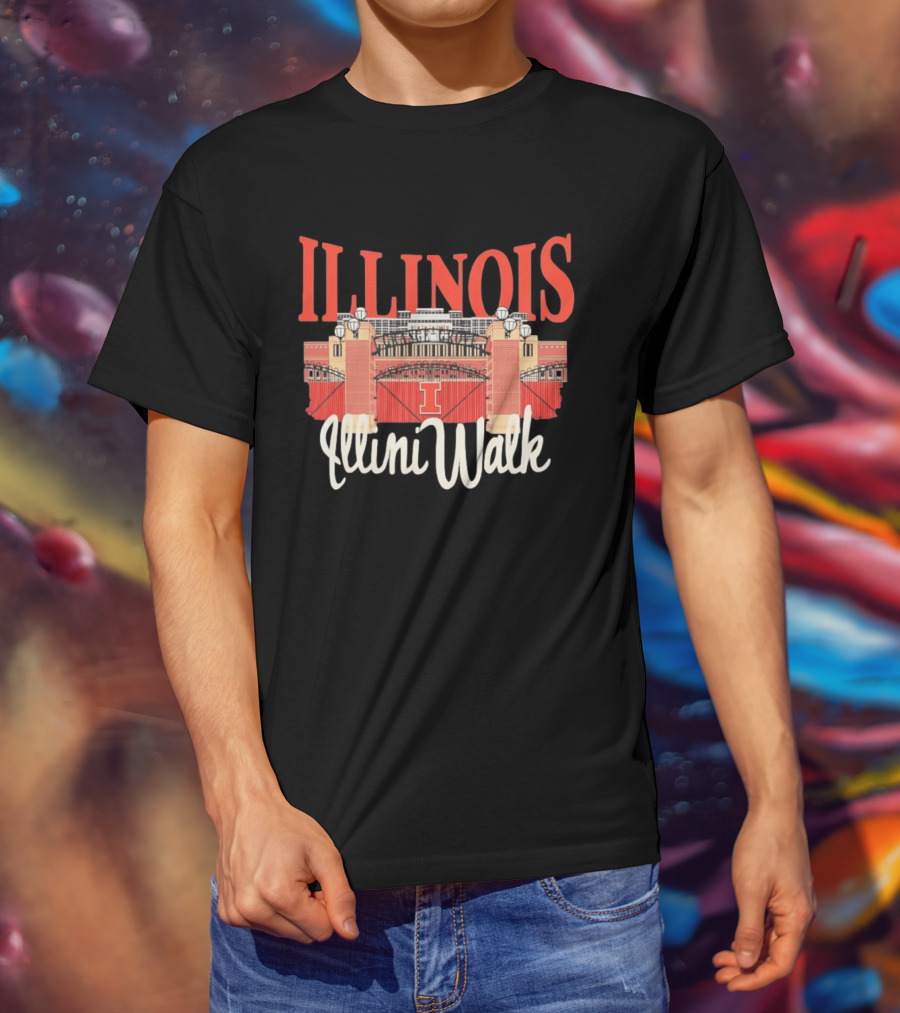 Illinois Illini Walk Memorial Stadium Gates T-Shirt
