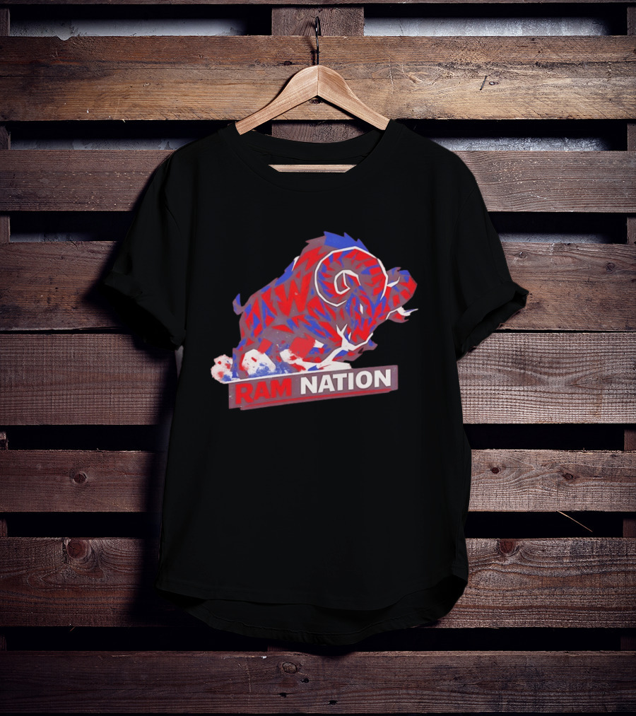 Ram Nation Red Blue Charging Ram T-Shirt