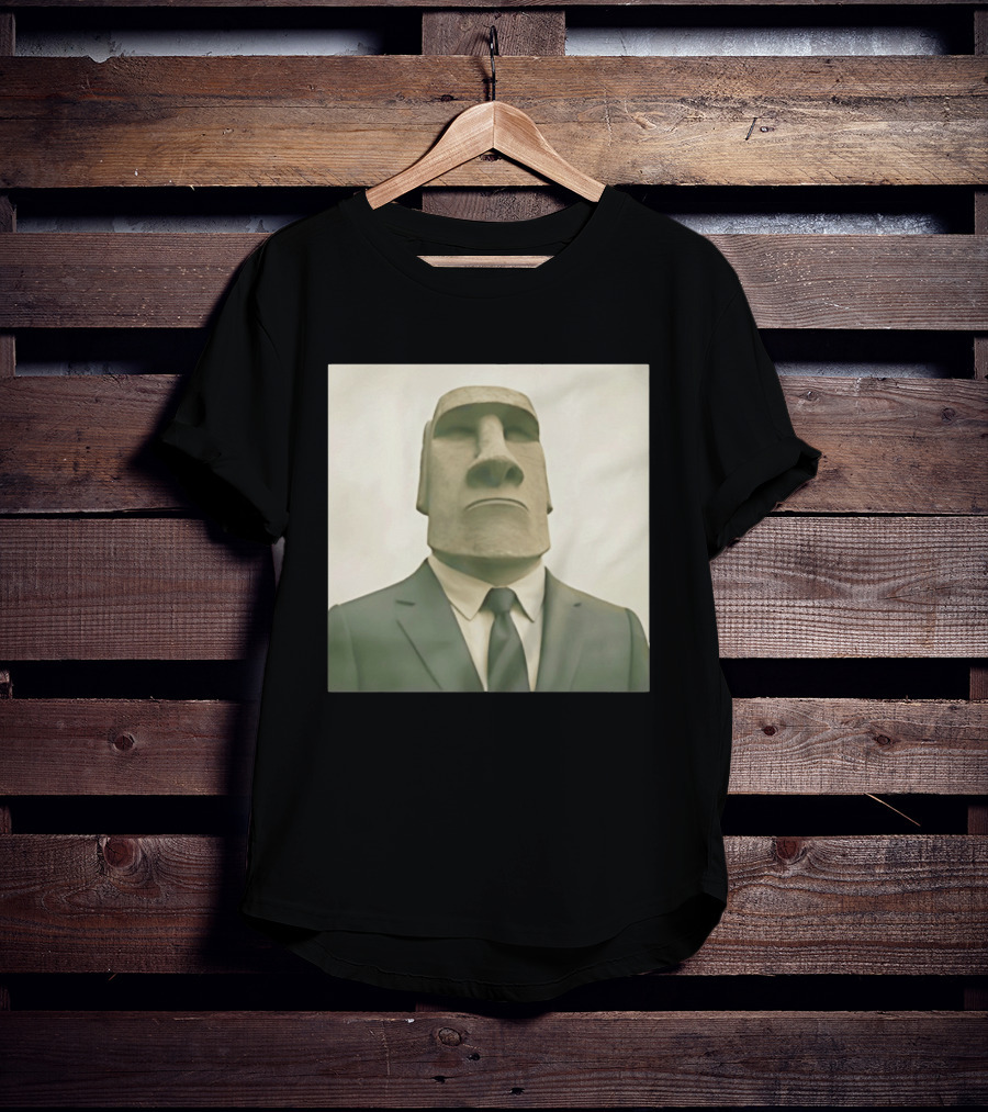 Moai Statue Wearing Business Suit T-Shirt