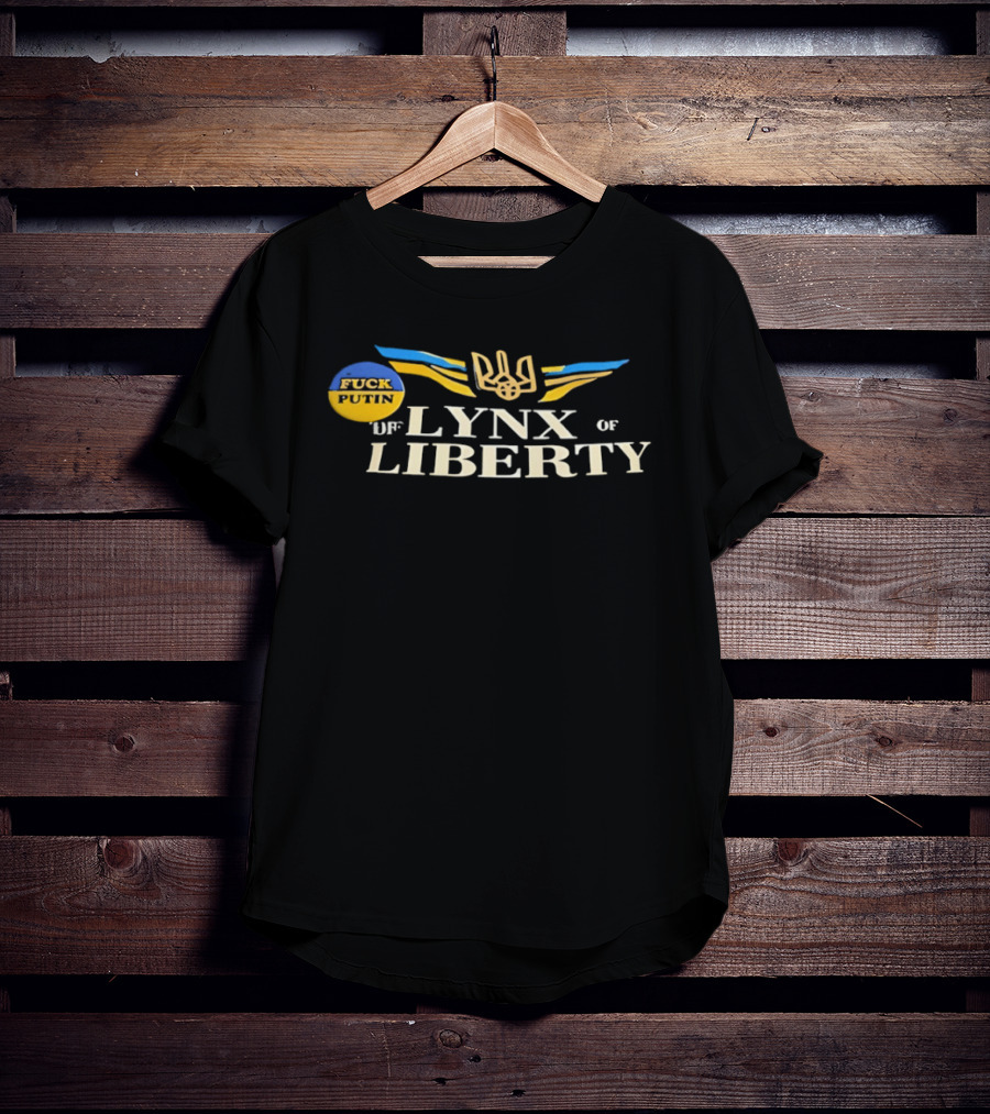 Lynx Of Liberty Ukraine Trident Wings And Anti Putin T-Shirt