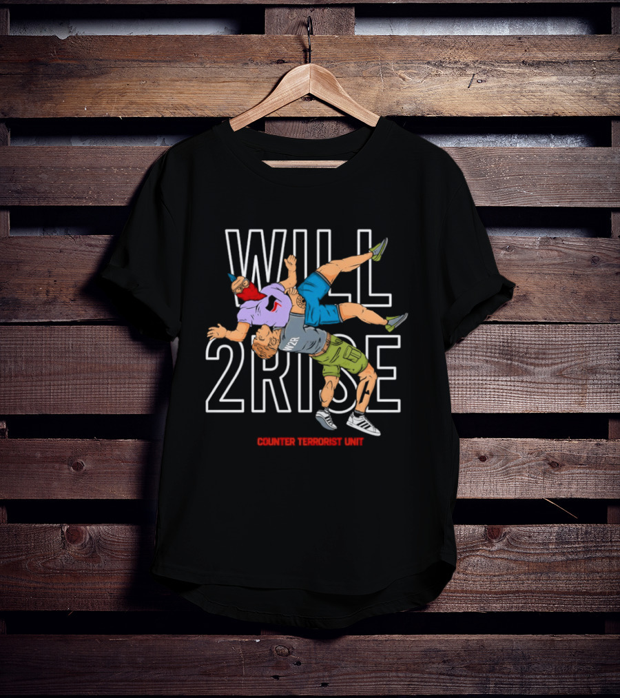 Will 2Rise Counter Terrorist Unit Emblem Wrestling Action T-Shirt