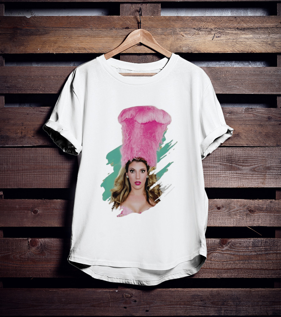Maren Wade Showgirl Confessions Pink Feather Headdress T-Shirt
