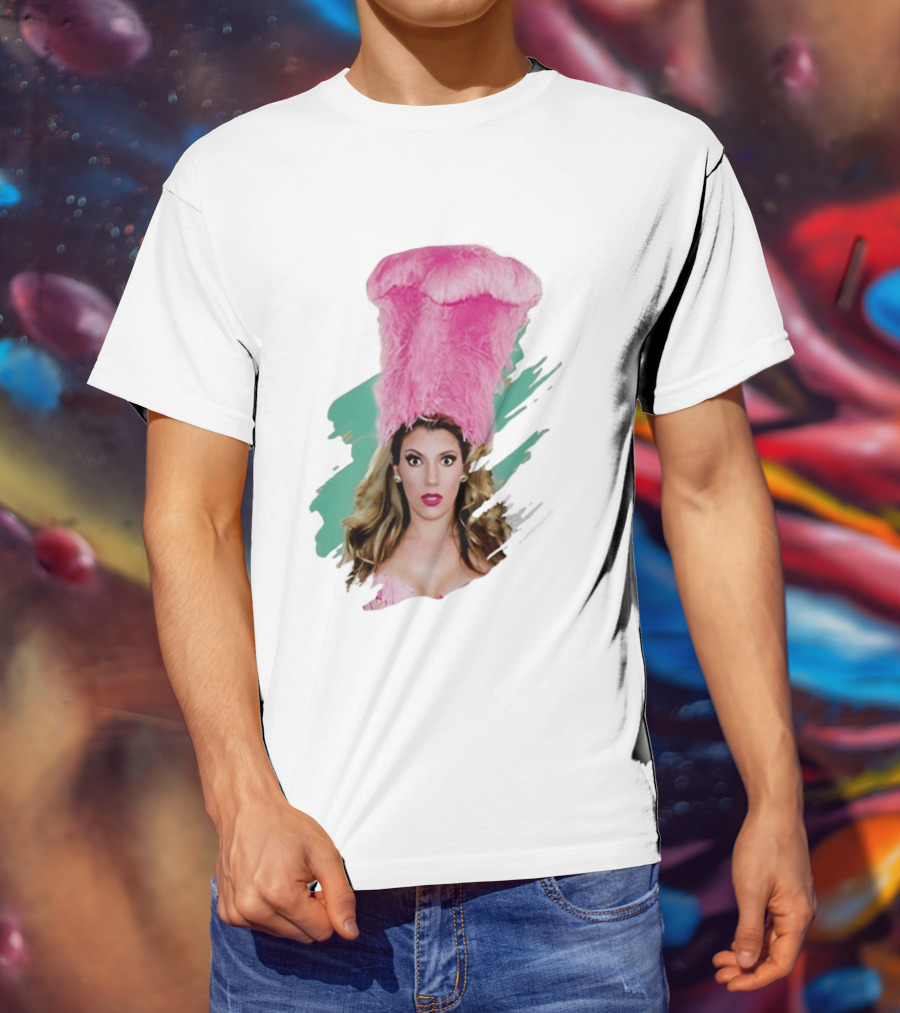 Maren Wade Showgirl Confessions Pink Feather Headdress T-Shirt