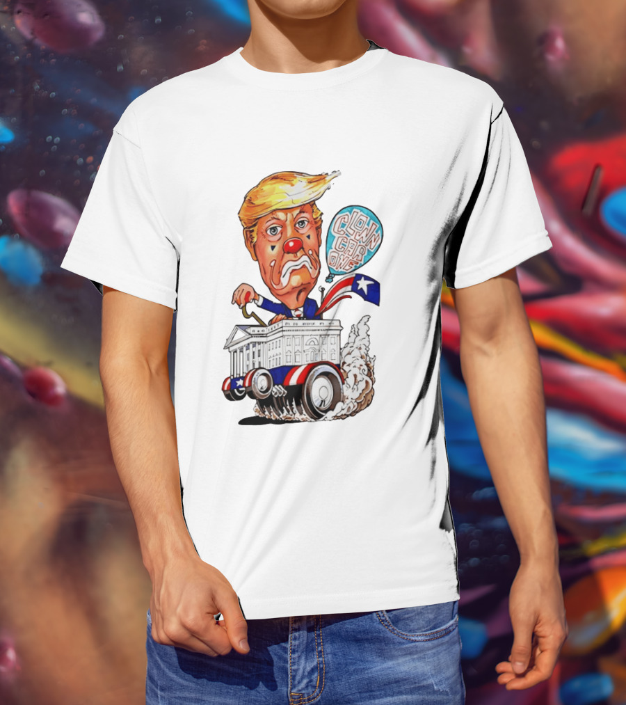 Clown Car One Cartoon Trump White House Sátira Política Divertida T-Shirt