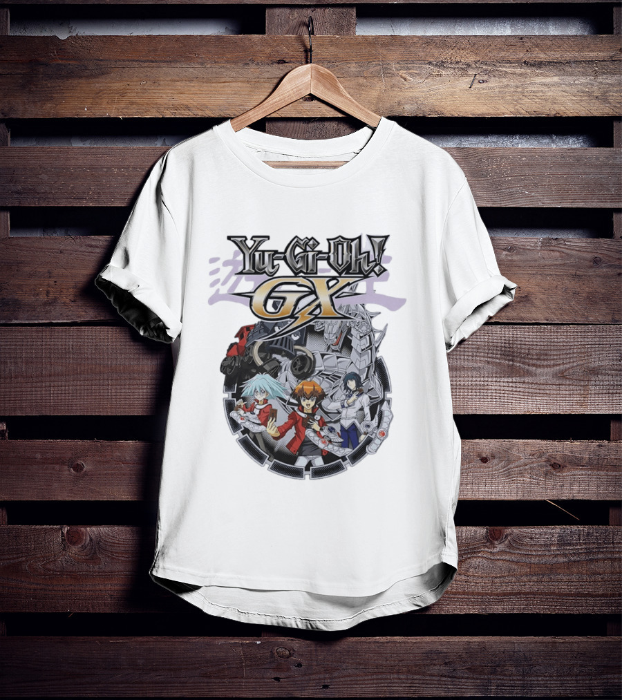 Yu Gi Oh GX Anime Characters With Duel Disk And Monsters T-Shirt